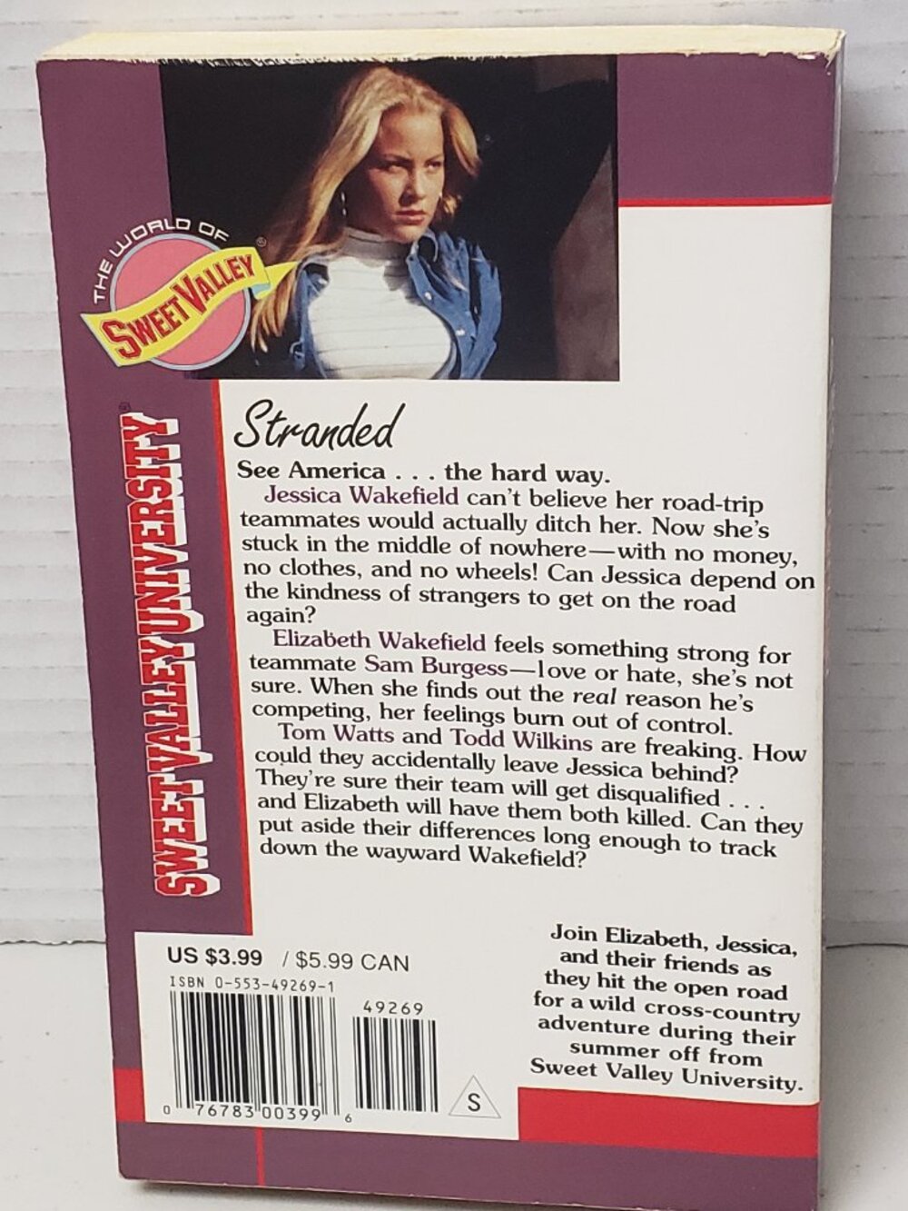 Sweet Valley University Book #49 Stranded - Picture 2 of 3